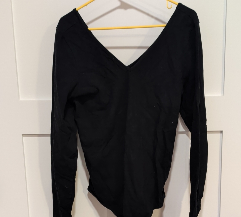torrid Black V-Neck Long Sleeve Bodysuit